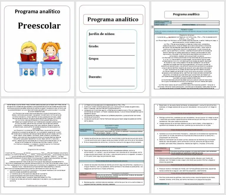 Programa Analítico Preescolar Materiales Educativos 0465