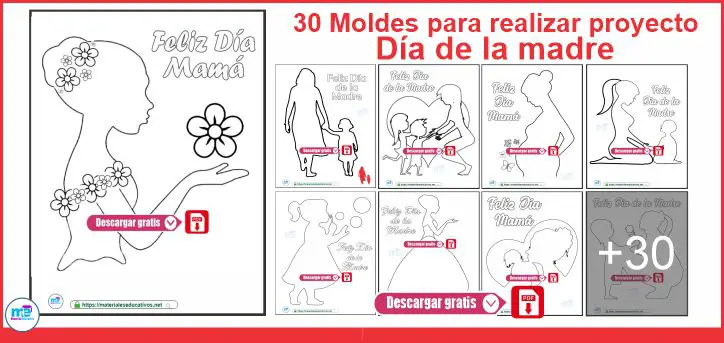 30 Moldes para realizar proyecto Día de la madre