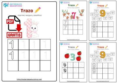 Fichas Para Repasar El Trazo De Los Numeros Al Materiales Educativos