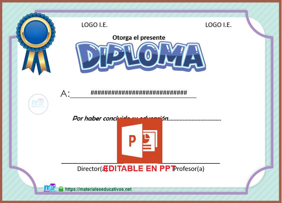 DIPLOMA 30 EDITABLE PARA CIERRE DEL AÑO ESCOLAR