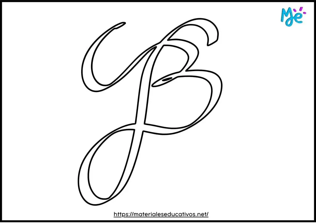 letra b moldes de letras cursivas