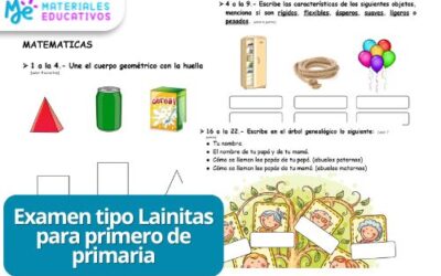 Examen tipo lainitas primero primaria
